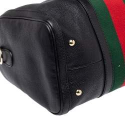 مملوكة مسبقًا Gucci Black Leather Medium Vintage Web Joy Boston Bag