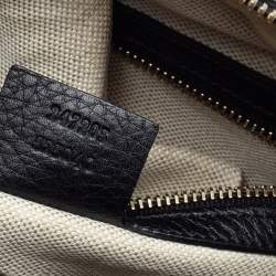 مملوكة مسبقًا Gucci Black Leather Medium Vintage Web Joy Boston Bag