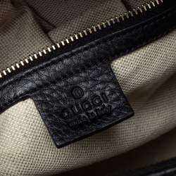 مملوكة مسبقًا Gucci Black Leather Medium Vintage Web Joy Boston Bag