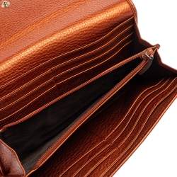 Pre Owned محفظة غوتشي سوهو كونتينينتال جلد نحاسي ميتاليك 