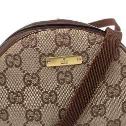 Gucci Beige/Brown GG Canvas and Leather Vintage Round Crossbody Bag
