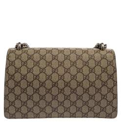 Pre Owned حقيبة كتف غوتشي أن واي يانكيز ديونسوس صغيرة جلد ثعبان وكانفاس سوبريم جي جي مطرزة بيج