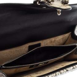 Pre Owned حقيبة كتف غوتشي أن واي يانكيز ديونسوس صغيرة جلد ثعبان وكانفاس سوبريم جي جي مطرزة بيج