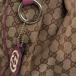 Gucci Pink GG Canvas and Leather Medium Sukey Tote