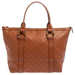 Gucci Caramel Brown Guccissima Leather Bamboo Bar Tote