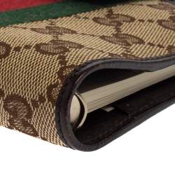 Pre Owned Gucci Beige GG Canvas and Leather Web Agenda Planner