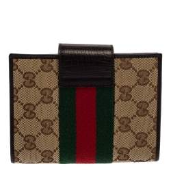 Pre Owned Gucci Beige GG Canvas and Leather Web Agenda Planner