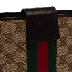 Pre Owned Gucci Beige GG Canvas and Leather Web Agenda Planner