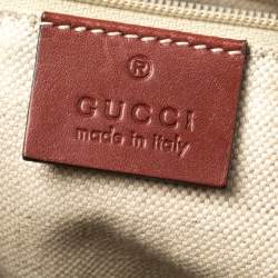 مملوكة مسبقًا Gucci Beige/Red GG Canvas and Leather Medium Sukey Hobo