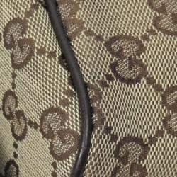 مملوكة مسبقً ا Gucci Beige/Brown GG Canvas Web Boat Baguette Bag