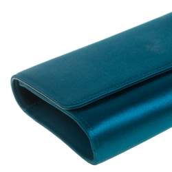 Pre Owned حقيبة كلتش غوتشى برودواى جى متشابك زخرفة كريستال ساتان زرقاء 