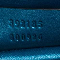 Pre Owned حقيبة كلتش غوتشى برودواى جى متشابك زخرفة كريستال ساتان زرقاء 