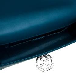 Pre Owned حقيبة كلتش غوتشى برودواى جى متشابك زخرفة كريستال ساتان زرقاء 