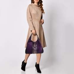 Gucci Purple Suede And Leather Embellished Large Jackie O’ Bouvier Hobo 