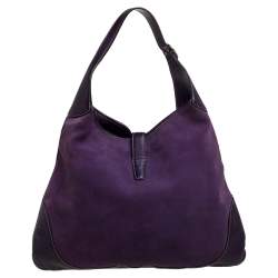 Gucci Purple Suede And Leather Embellished Large Jackie O’ Bouvier Hobo 