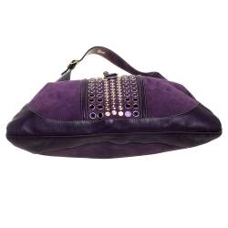 Gucci Purple Suede And Leather Embellished Large Jackie O’ Bouvier Hobo 