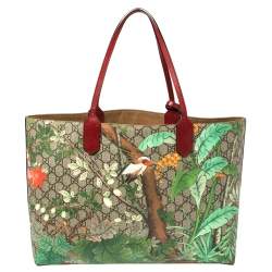 Pre Owned حقيبة يد غوتشي تيان غاردن جلد وكانفاس سوبريم جي جي متعددة الألوان