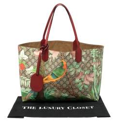 Pre Owned حقيبة يد غوتشي تيان غاردن جلد وكانفاس سوبريم جي جي متعددة الألوان