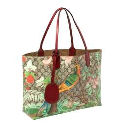 Pre Owned حقيبة يد غوتشي تيان غاردن جلد وكانفاس سوبريم جي جي متعددة الألوان