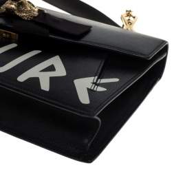 Pre Owned Gucci Black Leather Future Bow Top Handle Bag
