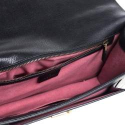 Pre Owned Gucci Black Leather Future Bow Top Handle Bag