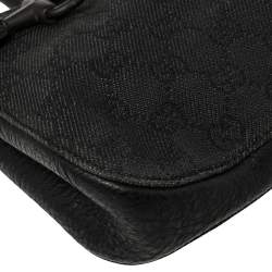 Pre Owned حقيبة غوتشي باغويت جلد و كانفاس جي جي أسود 