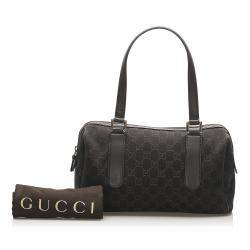 Pre Owned Gucci Black Canvas Shoulder Bag