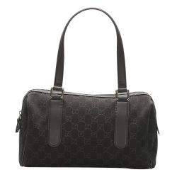 Pre Owned Gucci Black Canvas Shoulder Bag