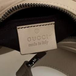 Pre Owned Gucci Cream White Leather Vintage Hobo