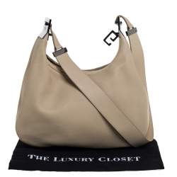 Pre Owned Gucci Cream White Leather Vintage Hobo