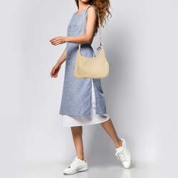 Pre Owned Gucci Cream White Leather Vintage Hobo