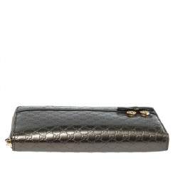 Gucci Grey Microguccissima Patent Leather Nice Candy Shine Zip Around Wallet