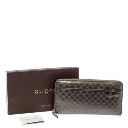Gucci Grey Microguccissima Patent Leather Nice Candy Shine Zip Around Wallet