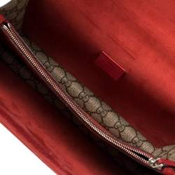 Pre Owned حقيبة كتف غوتشى دينسيوس مينى سويدى وكانفاس سوبريم جى جى حمراء / بيج 