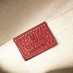 Pre Owned Gucci Red Leather Soho Chain Backpack