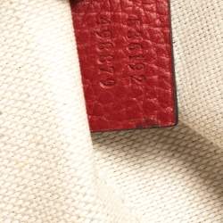 Pre Owned Gucci Red Leather Soho Chain Backpack