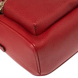 Pre Owned Gucci Red Leather Soho Chain Backpack