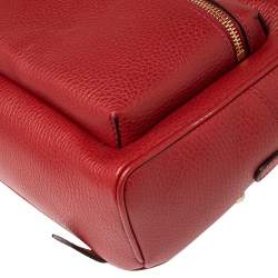 Pre Owned Gucci Red Leather Soho Chain Backpack