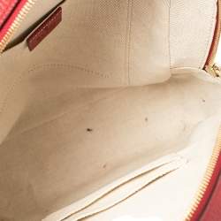 Pre Owned Gucci Red Leather Soho Chain Backpack