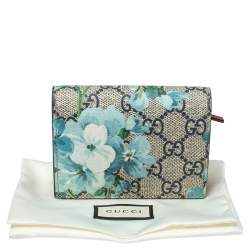 مملوكة مسبقًا حافظة بطاقات غوتشي بلومز كانفاس سوبريم GG وردية/ بيج