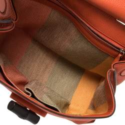 Pre Owned Gucci Orange Leather Medium Bamboo Daily Top Handle Bag