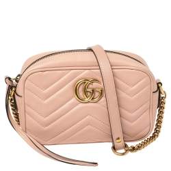 Pre Owned حقيبة كروس كاميرا غوتشي مارمونت جي جي جلد وردي