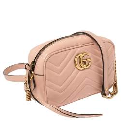 Pre Owned حقيبة كروس كاميرا غوتشي مارمونت جي جي جلد وردي