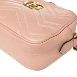 Pre Owned حقيبة كروس كاميرا غوتشي مارمونت جي جي جلد وردي