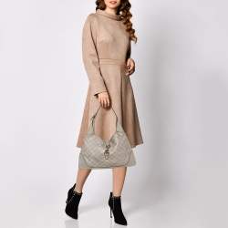 Pre Owned حقيبة غوتشي جاكي O جلد غوتشيسيما بيج