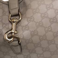 Pre Owned حقيبة غوتشي جاكي O جلد غوتشيسيما بيج