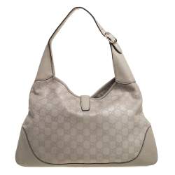 Pre Owned حقيبة غوتشي جاكي O جلد غوتشيسيما بيج