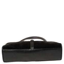 Pre Owned Gucci Black Leather and Suede Bardot Hobo