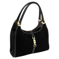 Pre Owned Gucci Black Leather and Suede Bardot Hobo