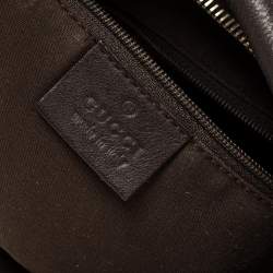 مملوكة مسبقًا حقيبة غوتشي حلقة D جلد وكانفاس GG بنية